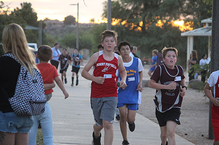 Middle and junior high school students in the Washington Elementary School District recently showed their strength while running in the Middle School Cross Country Finals (photo courtesy of Washington Elementary School District).