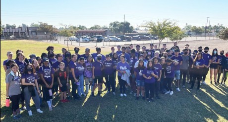 Students at Washington High School recently volunteered to pick up trash on an area of 19th Avenue as part of the 6th Annual 19North Community Clean-Up recently (photo courtesy of Glendale Union High School District).