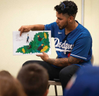 Dodger players visit  Heights students