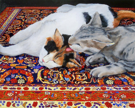 Artist George Palovich is one of many whose works are featured in the “Animal Other” exhibit, on display through Oct. 17 at the Shemer Art Center. The exhibit will be open for viewing during Shemer Pet Day. (Artwork title: The One Eyed Silver Devil Steals A Kiss, oil on board, ©George Palovich.)
