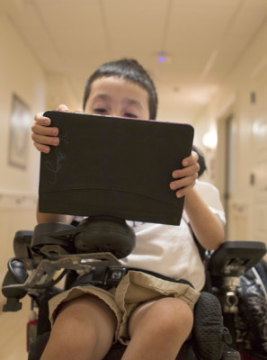 Using a tablet purchased through a $100,000 grant from the Humana Foundation, a child receiving care at Ryan House can capture and document the stories of their lives, something that will last a lifetime for the families who care for them (submitted photo).