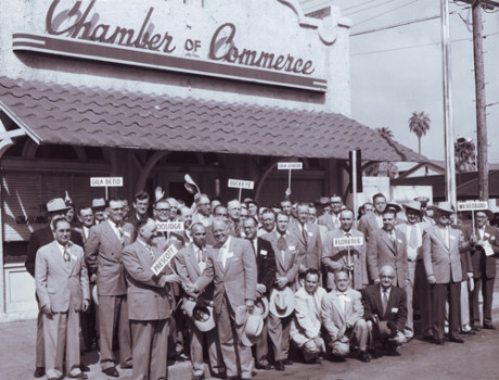 A photo from the early 1950s shows members of the Phoenix Chamber of Commerce who represent all communities in the Valley (photo courtesy of the Phoenix Chamber of Commerce).