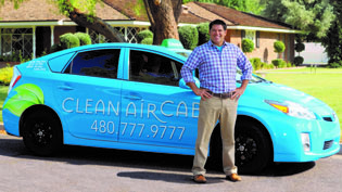 Steve Lopez, who grew up around automobiles, launched his Clean Air Cab company in 2009 with the idea of doing something better for the environment, better for his customers, and better for the community—through an ongoing donation program (submitted photo).