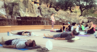 Free yoga by the falls at Pointe Tapatio Cliffs