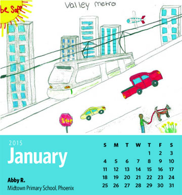 Local youth Abby Rojeski had her artwork selected to appear on the January page of Valley Metro’s 10th Annual Transit Calendar (submitted photo).