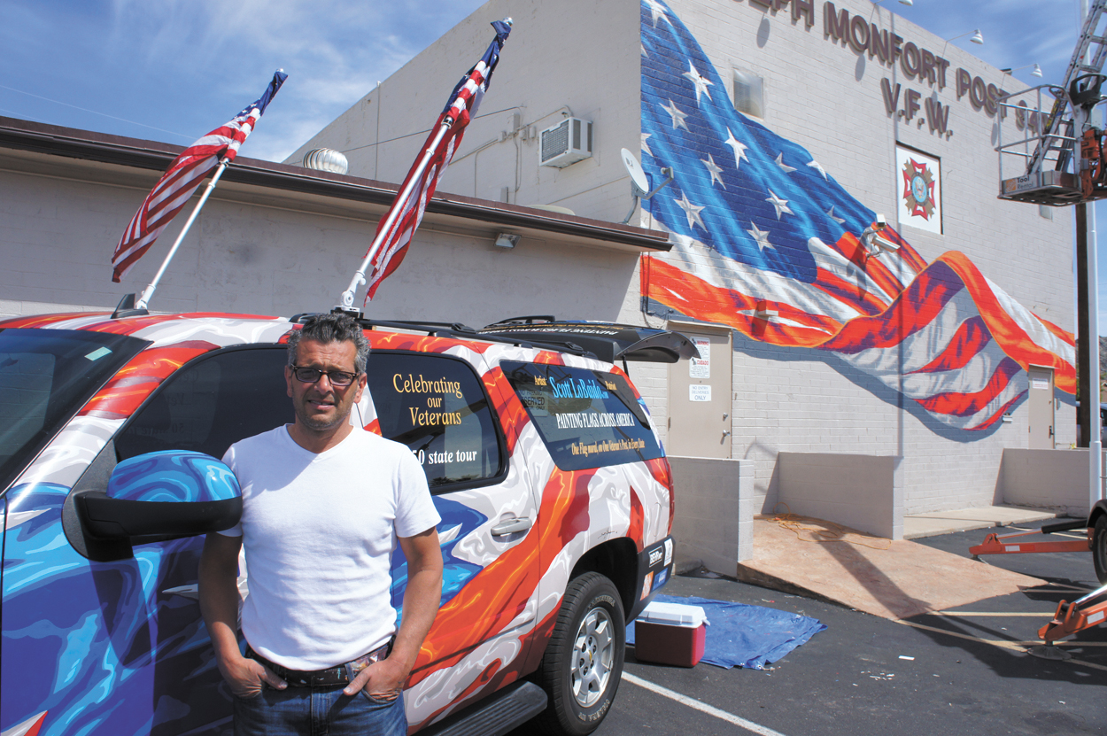 Veterans honored with flag wall painting