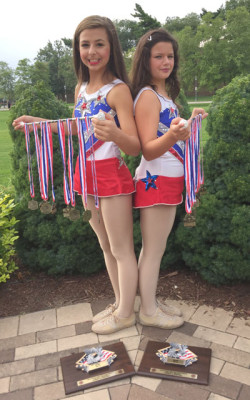 Bringing home medals and plaques from this year’s World Open Baton Twirling Championships are North Central residents (left) Alaina Hewitt, 11 and Madysin Hewitt, 8. They each won nine medals a piece. The girls are coached by their grandmother, Becky Hewitt, founder of Arizona Twirling Athletes (submitted photo).