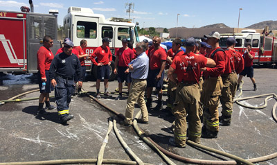 Watt Communities of Arizona, before it razed an office building that will make way for new upscale apartments, allowed the Phoenix Fire Department conduct real-time training for approximately 120 recruits and 50 active firefighters (submitted photo).
