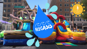 Temporary water slides installed at CityScape