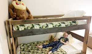 Local organizations make beds for children