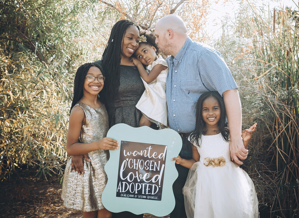 Quianna Brown and her fiancé, Joe Wiskur, are raising Quianna’s niece, Annalisa, 10, pictured here on far left, as well as Kylynn, 4, and Lilah, 6, who were in the state foster care system (photo by Every Love Photography).