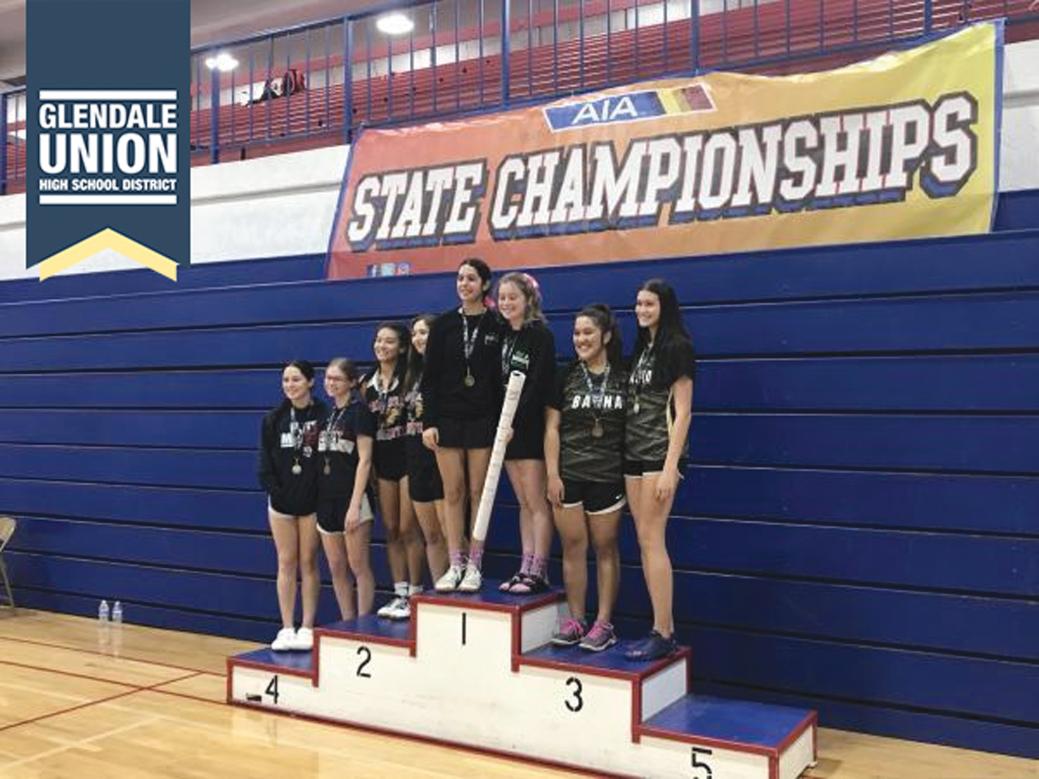 The badminton doubles team at Sunnyslope High School recently won the D1 Doubles State Championship title (photo courtesy of Glendale Union High School District).