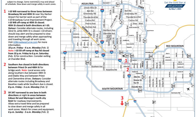 Few Phoenix-area freeway restrictions this weekend, Feb. 2-5