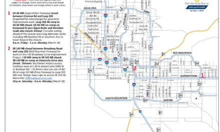 Expect closures on SR 143 and US 60 this weekend, March 15-18