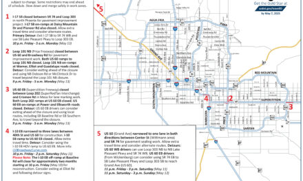 Plan for closures along I-17, Loop 101 and US 60, May 10-13