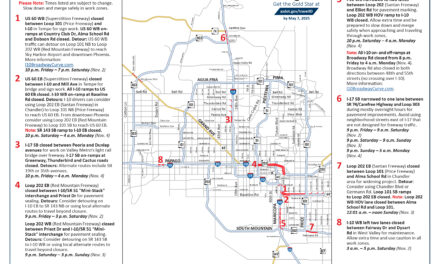 Closures on I-17, US 60 and Loop 202 this weekend, Nov. 1-4