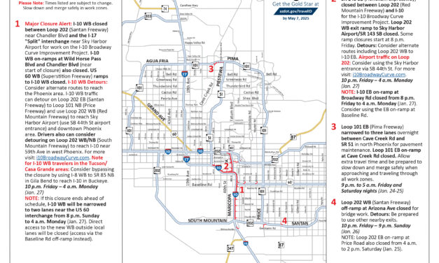 Weekend Freeway Travel Advisory, Jan. 24-27