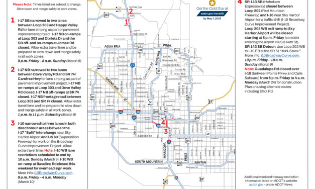 Weekend Freeway Travel Advisory, March 7-10