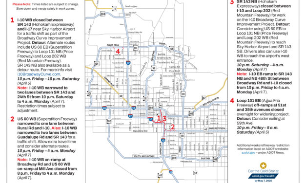 Weekend Freeway Travel Advisory, April 4-7