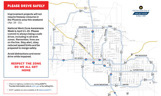 Weekend freeway travel advisory, April 18-21