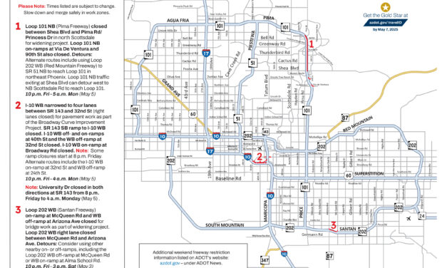 Weekend Freeway Travel Advisory, May 2-5