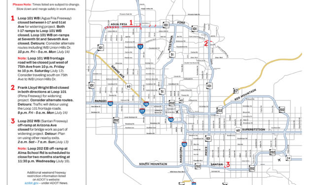 Weekend Freeway Travel Advisory, July 11-14