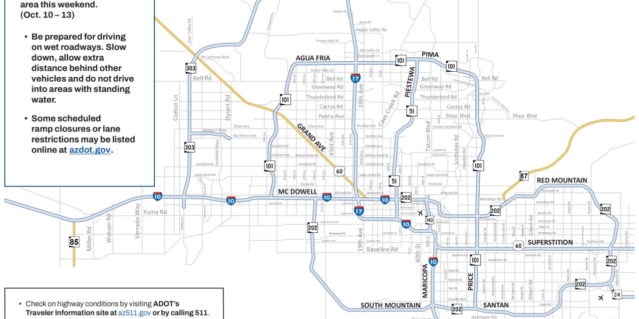 Weekend Freeway Travel Advisory – Oct. 10-13