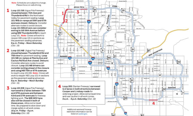 Weekend Freeway Travel Advisory – Oct. 17-20
