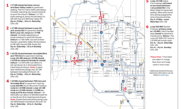 Weekend Freeway Travel Advisory – Oct. 24-27