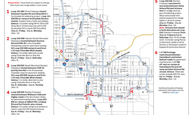 Weekend Freeway Travel Advisory – Nov. 7-10