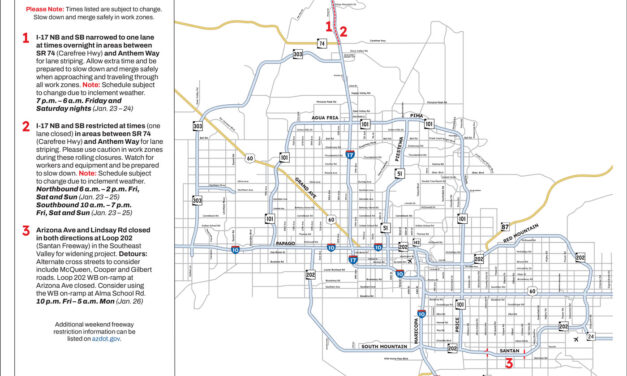 Weekend Freeway Travel Advisory – Jan. 23-26