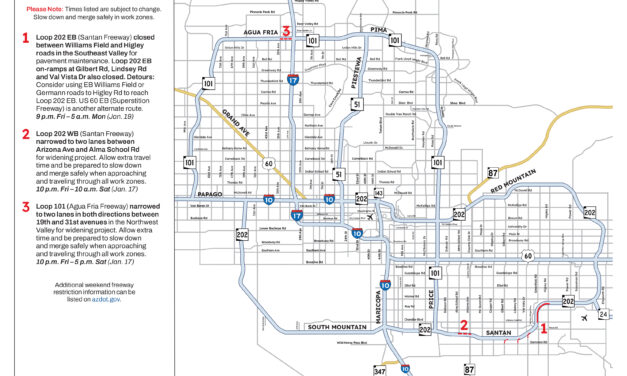Weekend Freeway Travel Advisory – Jan. 16-19