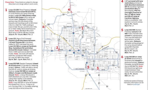 Weekend Freeway Travel Advisory – Jan. 30-Feb. 2