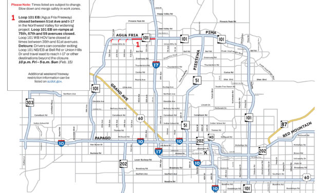 Weekend Freeway Travel Advisory – Feb. 13-15