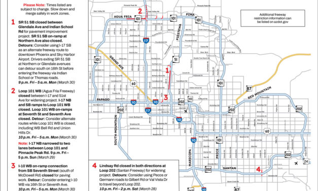 Weekend Freeway Travel Advisory – March 27-30