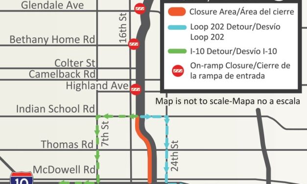 Southbound SR 51 closed between Indian School Road and I-10, April 10-13