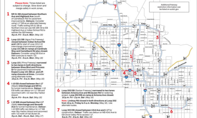 Weekend Freeway Travel Advisory – May 15-18