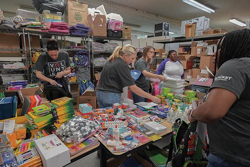 Organization collects school supplies