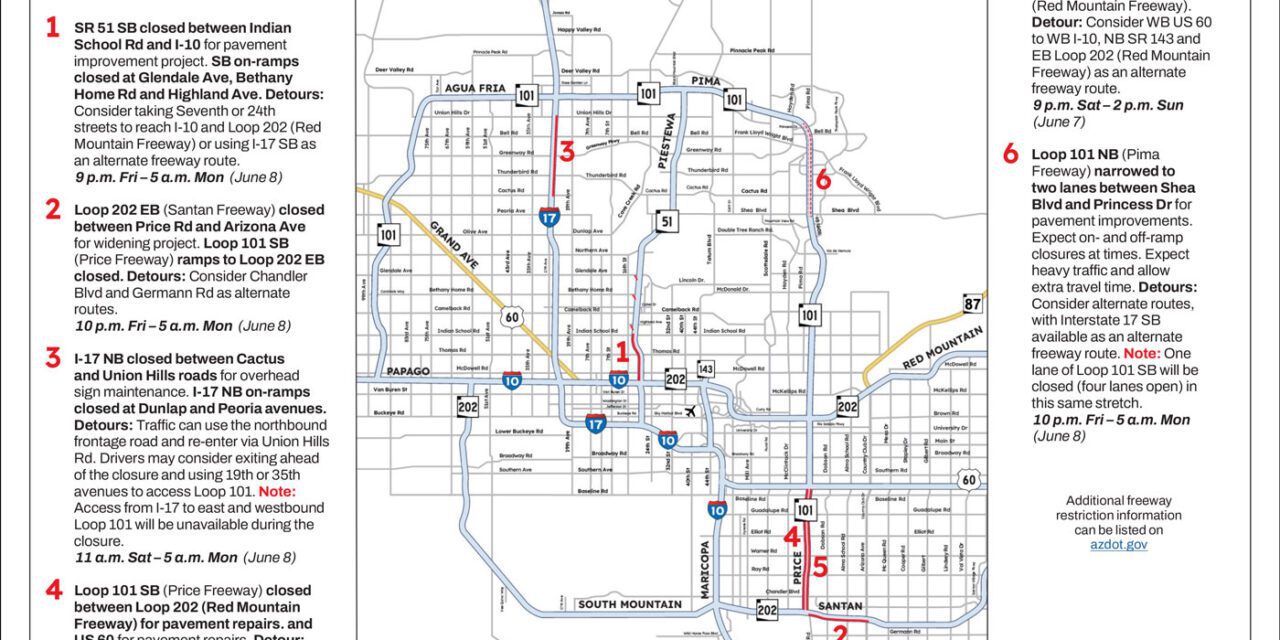 Weekend Freeway Travel Advisory – June 5-8