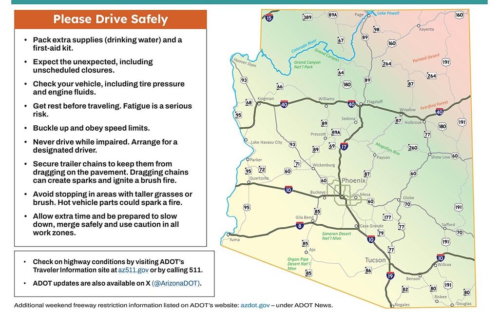 No state highway closures over July 4th weekend