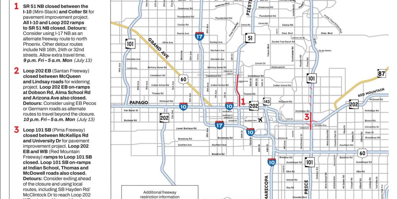 Weekend Freeway Travel Advisory – July 10-13