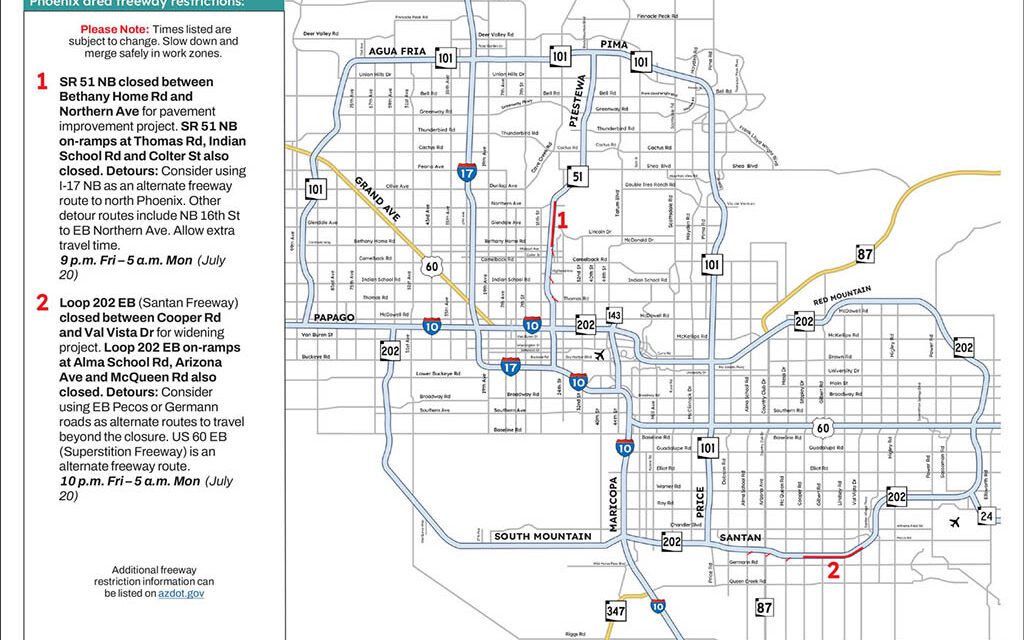Weekend Freeway Travel Advisory – July 17-20
