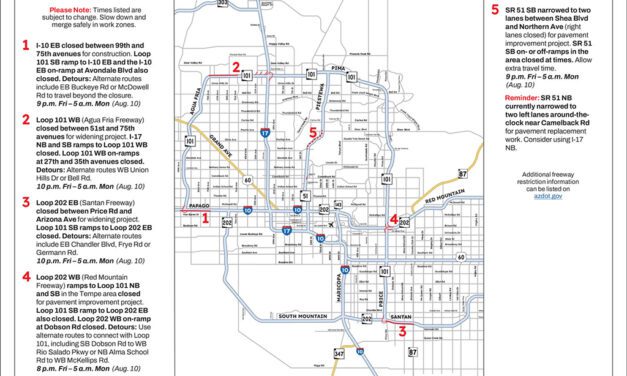 Weekend Freeway Travel Advisory – Aug. 7-10
