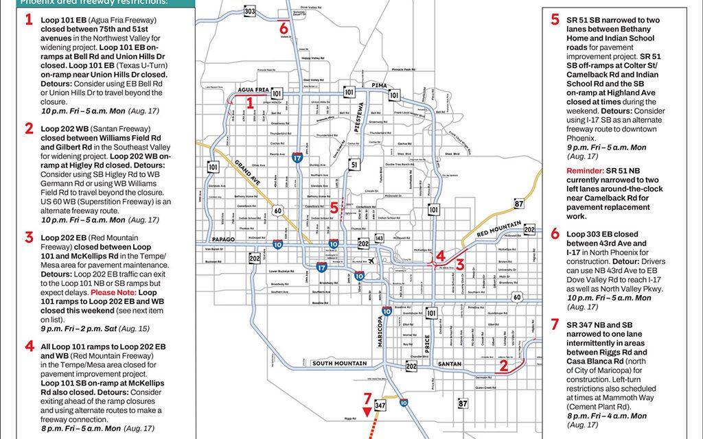 Weekend Freeway Travel Advisory – Aug. 14-17