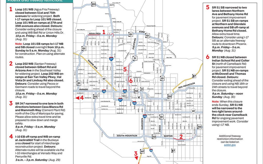 Weekend Freeway Travel Advisory – Aug. 28-31