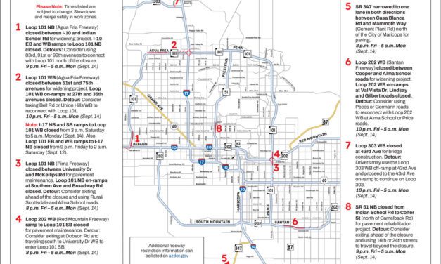 Weekend Freeway Travel Advisory – Sept. 11-14