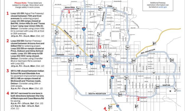 Weekend Freeway Travel Advisory – Oct. 9-12